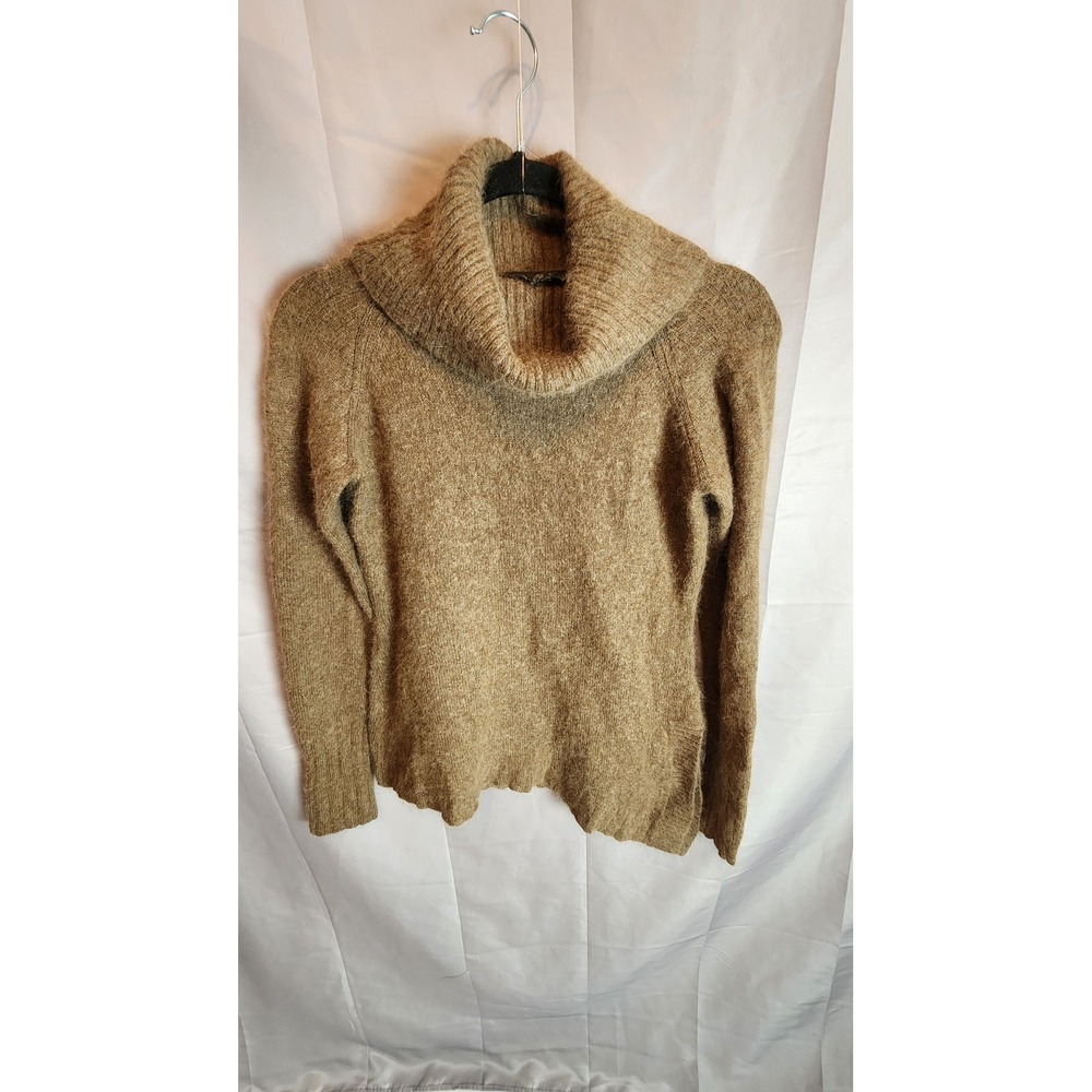 Good Rider Cowl Neck Angora Blend Sweater Taupe Brown Equestrian Style 19033